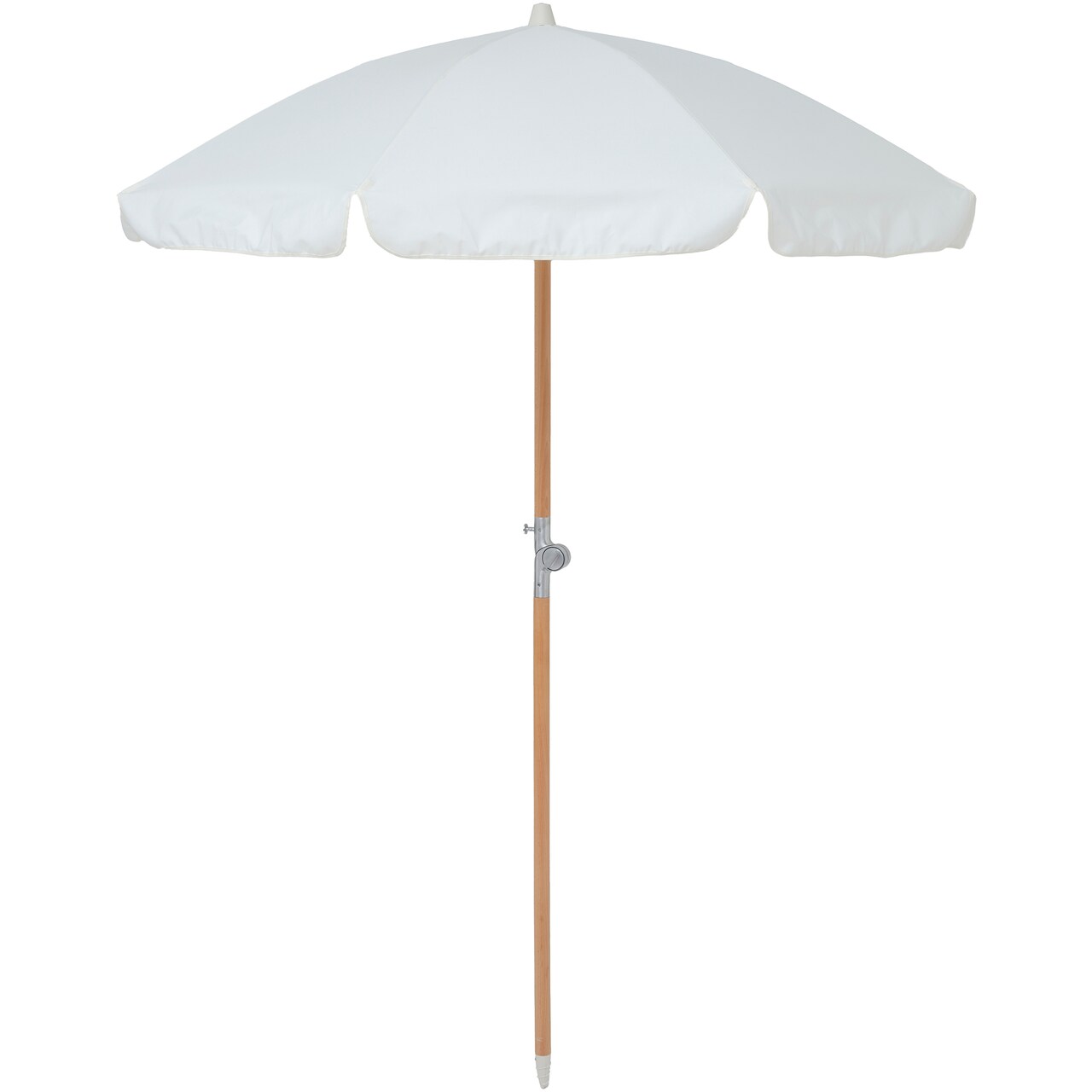 Sunnylife: Luxe Beach Umbrella - Cream - UPF50 Fabric Sun Protection, 61x61x82", Lounge Shade Cover, Wood Pole, Carry Bag, Lightweight, Outdoor & Sand